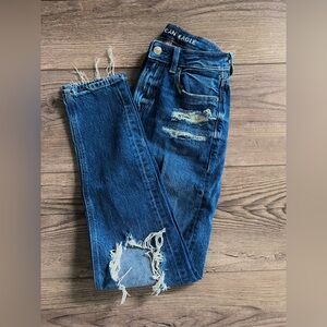 American Eagle Distressed Mom Jeans